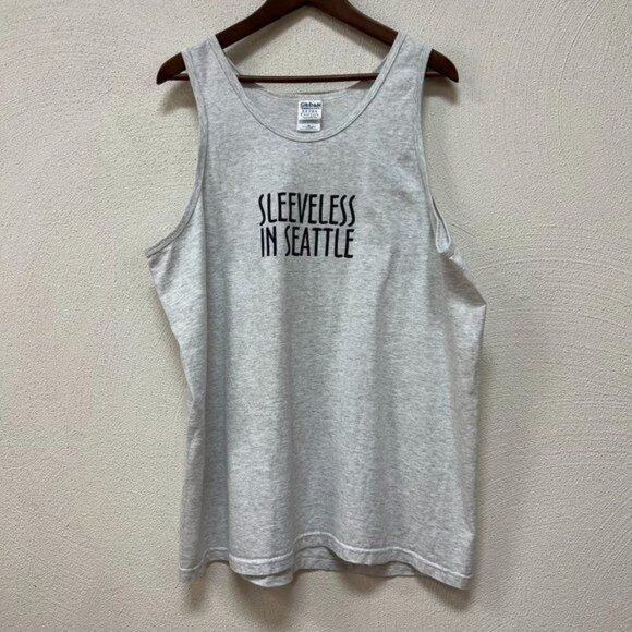Sleeveless In Seattle Men's Tank Top Graphic Ultra Cotton Heather Gray XL - Picture 1 of 4